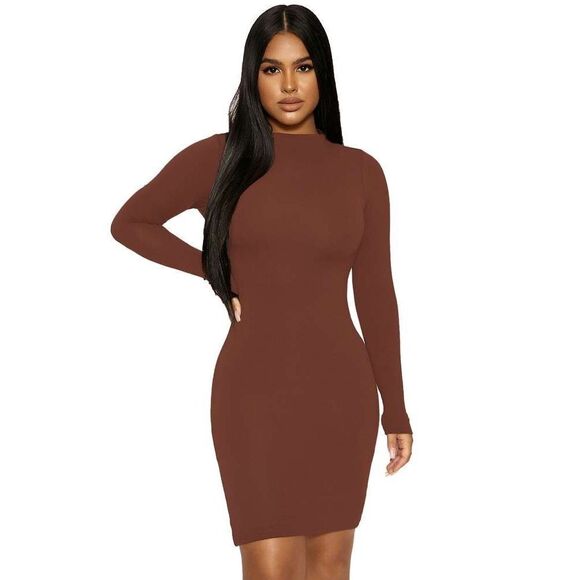 Naked Wardrode The Nw Mini Bodycon in Chocolate NEW NWT - Picture 1 of 7